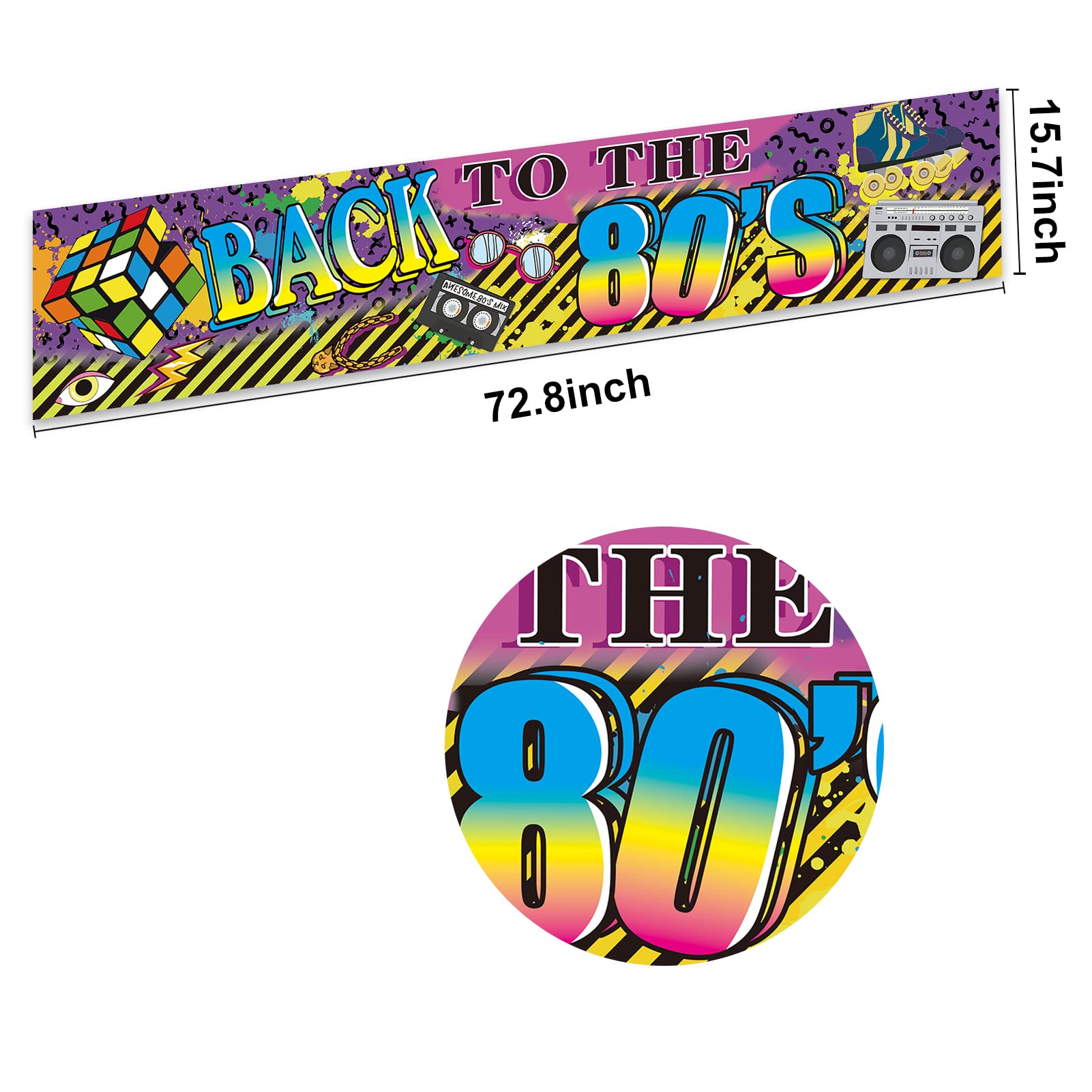 Yoaokiy 80S Party Decorations Back To The 80S Banner Backdrop, 1980S Hip Hop Graffiti Party Supplies, Throwback 80S Birthday Par